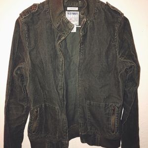 Olive Old Navy Corduroy Bomber Jacket
